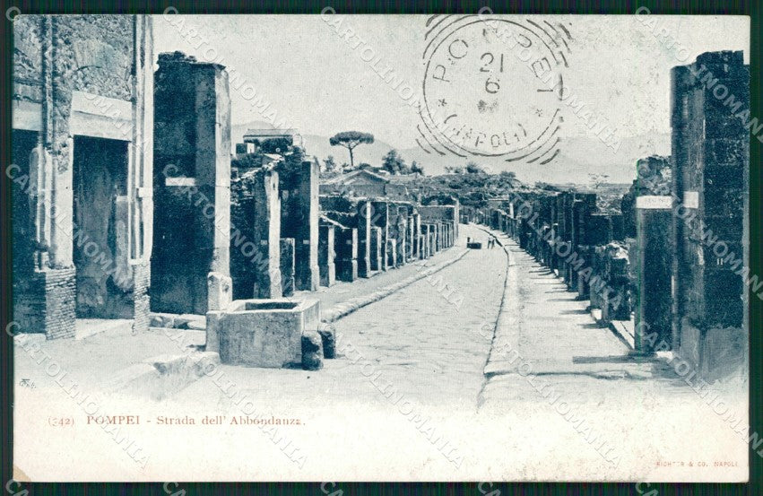 Napoli Pompei Strada dell'Abbondanza cartolina XB4808 – fronte