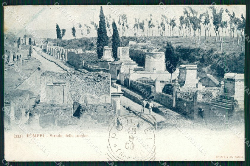 Napoli Pompei Strada delle Tombe cartolina XB4811 – fronte