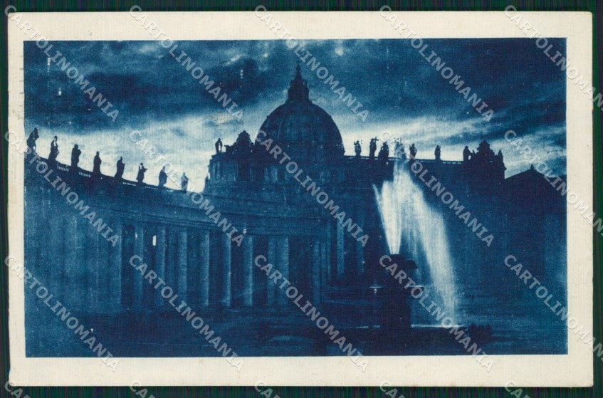 Roma Vaticano Piazza San Pietro Chiaro di Luna cartolina XB4897 – fronte