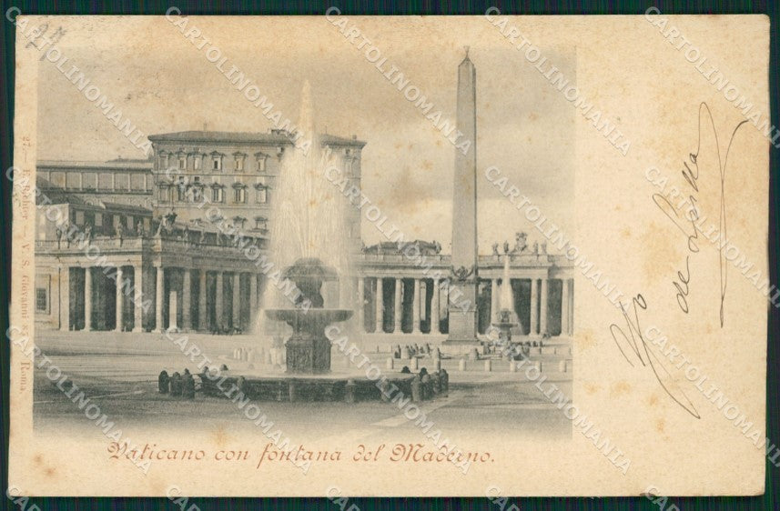 Roma Vaticano Piazza San Pietro Fontana PIEGHINA cartolina XB4898 – fronte
