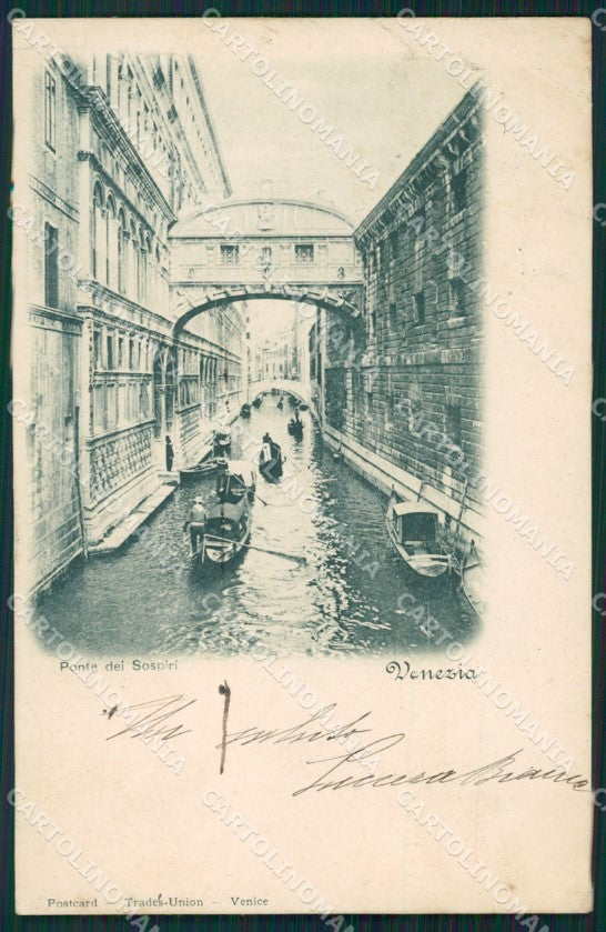 Venezia Città Ponte Sospiri Gondole PIEGHINE cartolina XB4977 – fronte