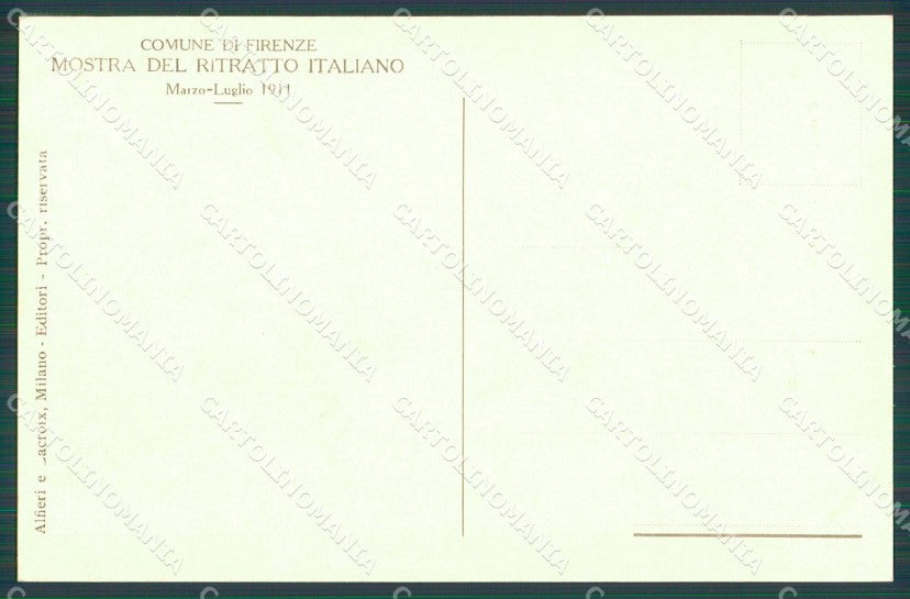 Firenze Città Mostra Ritratto Italiano 1911 Sustermans cartolina XB4992 – retro
