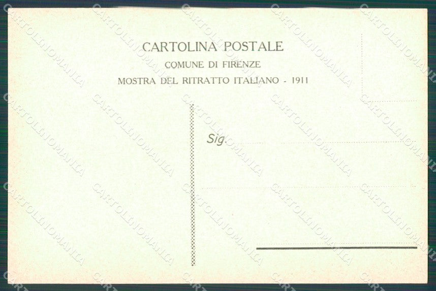 Firenze Città Mostra Ritratto Italiano 1911 Ghislandi Bergamo cartolina XB4994 – retro
