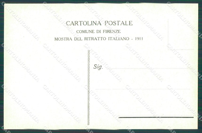 Firenze Città Mostra Ritratto Italiano 1911 Lampi cartolina XB4996 – retro