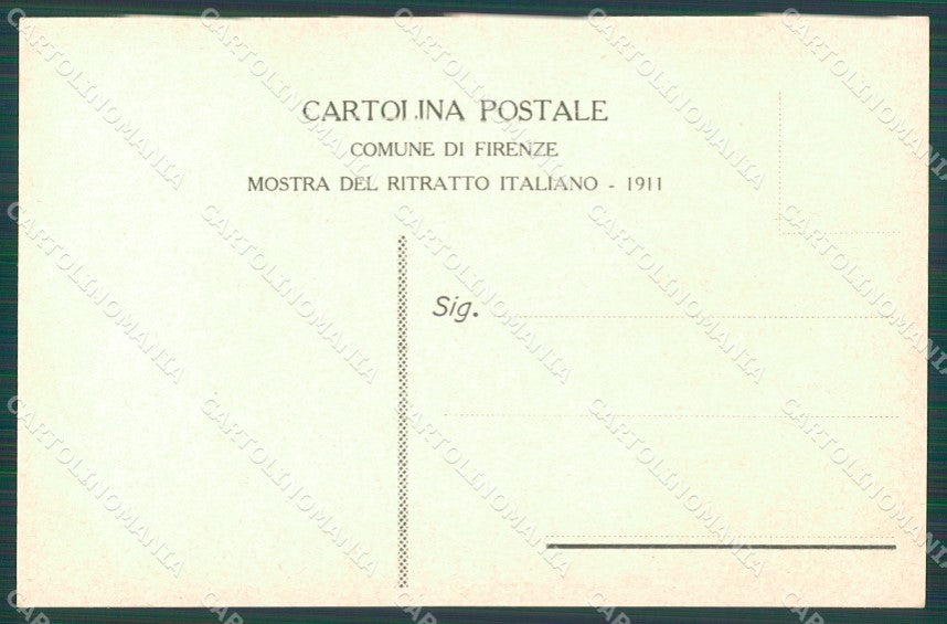 Firenze Città Mostra Ritratto Italiano 1911 Sustermann cartolina XB4998 – retro