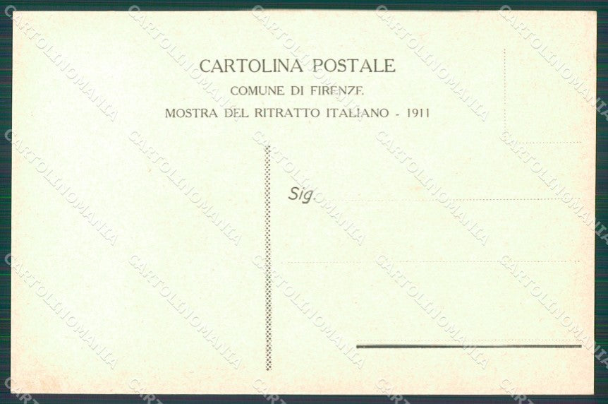 Firenze Città Mostra Ritratto Italiano 1911 Rigaud cartolina XB5000 – retro