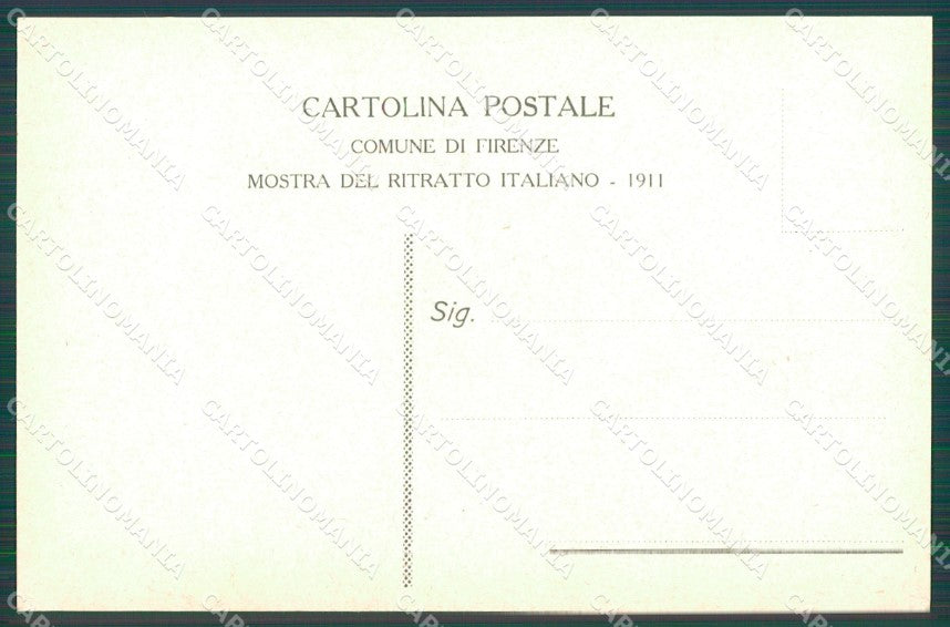 Firenze Città Mostra Ritratto Italiano 1911 Bezzuoli cartolina XB5003 – retro