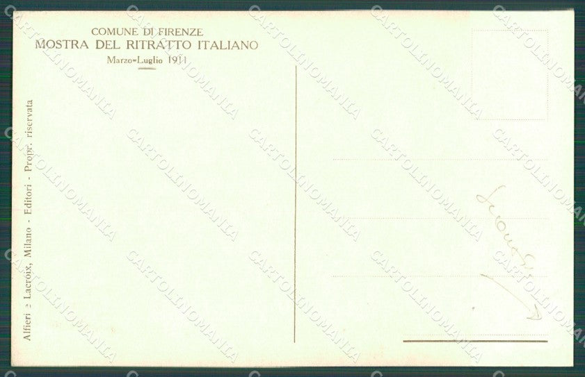 Firenze Città Mostra Ritratto Italiano 1911 Agricola SCOLLATA cartolina XB5054 – retro