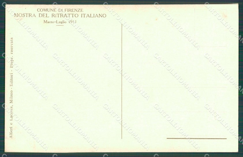 Firenze Città Mostra Ritratto Italiano 1911 Hayez Napoli cartolina XB5055 – retro