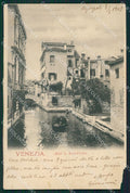 Venezia Città Rio Sant'Agostini Gondola ABRASA cartolina XB5068 – fronte