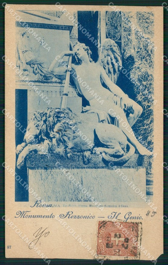 Roma Città Monumento Rezzonico Il Genio ANGOLINO ROTTO cartolina XB5074 – fronte