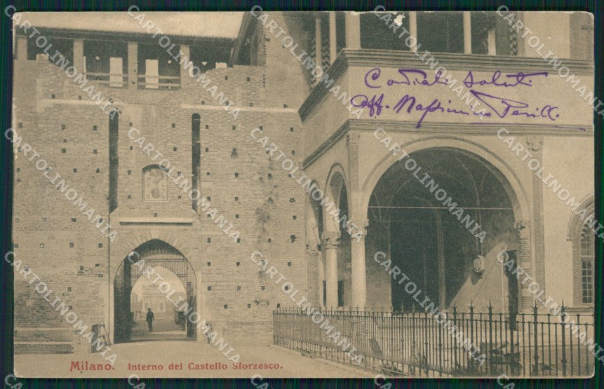 Milano Città Castello Sforzesco ABRASA cartolina XB5078 – fronte
