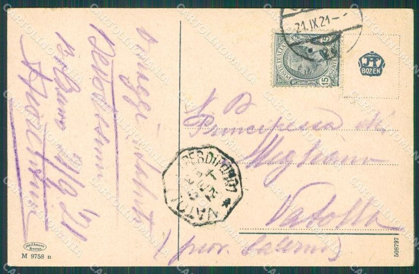 Bolzano Tiers Gruppo Catinaccio cartolina XB5143 – retro