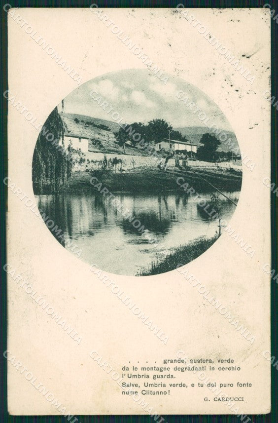 Perugia Fiume Clitunno Carducci cartolina XB5150 – fronte
