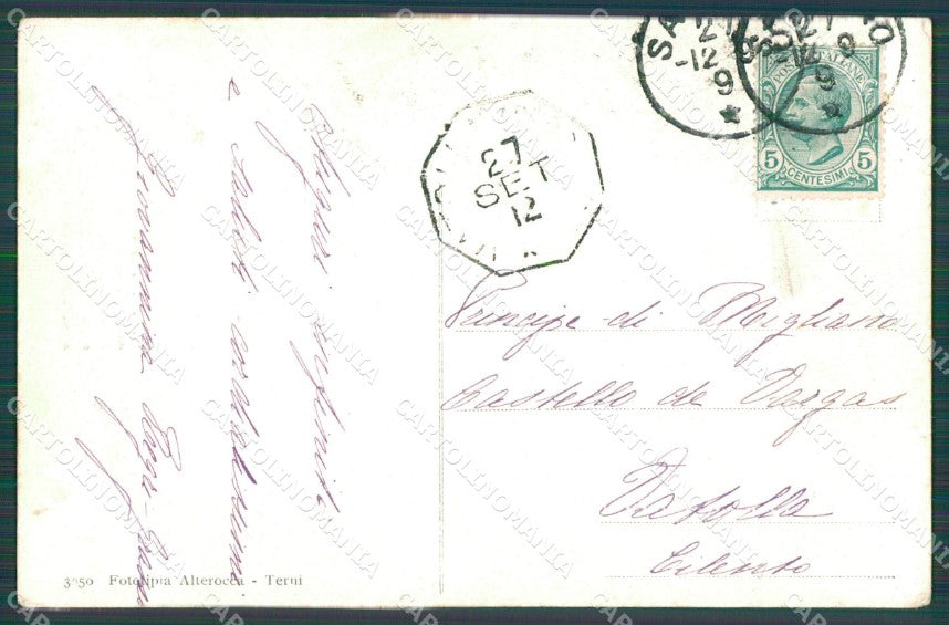 Perugia Fiume Clitunno Carducci cartolina XB5150 – retro