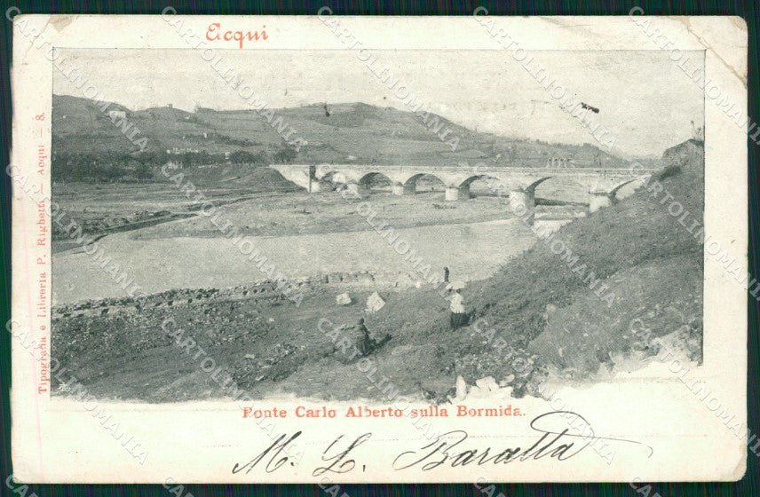 Alessandria Acqui Ponte Bormida PIEGHE cartolina XB5170 – fronte