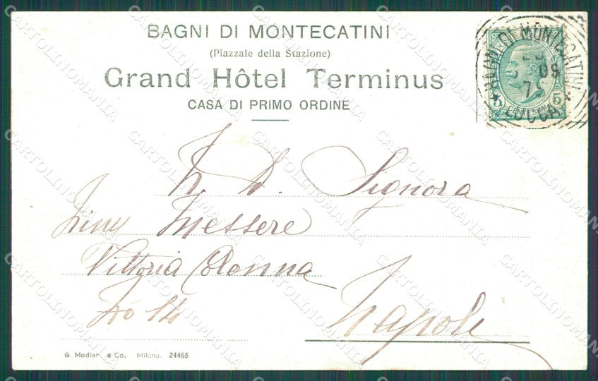 Pistoia Montecatini Bagni di cartolina XB5171 – retro