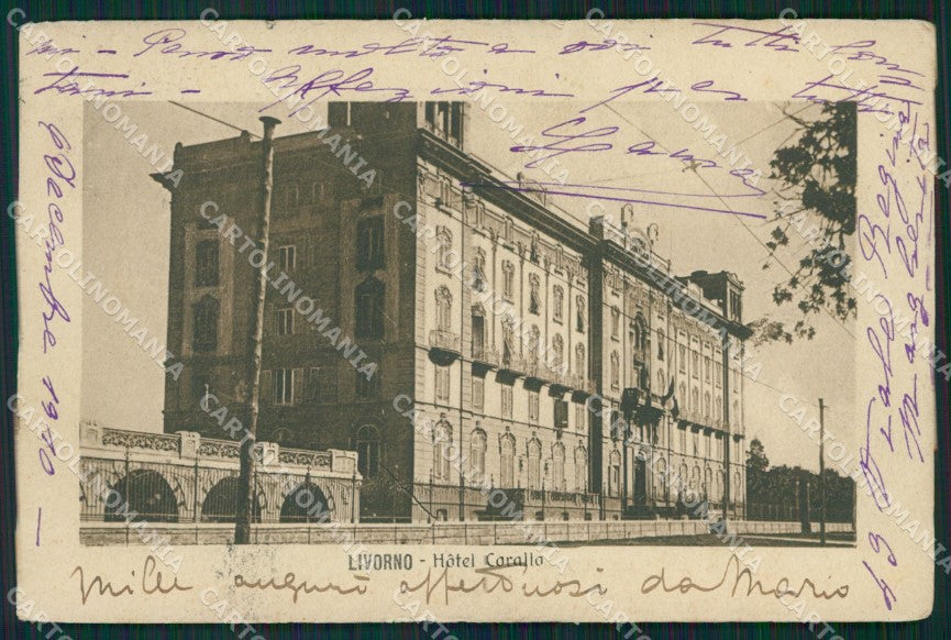 Livorno Città Hotel Corallo cartolina XB5174 – fronte
