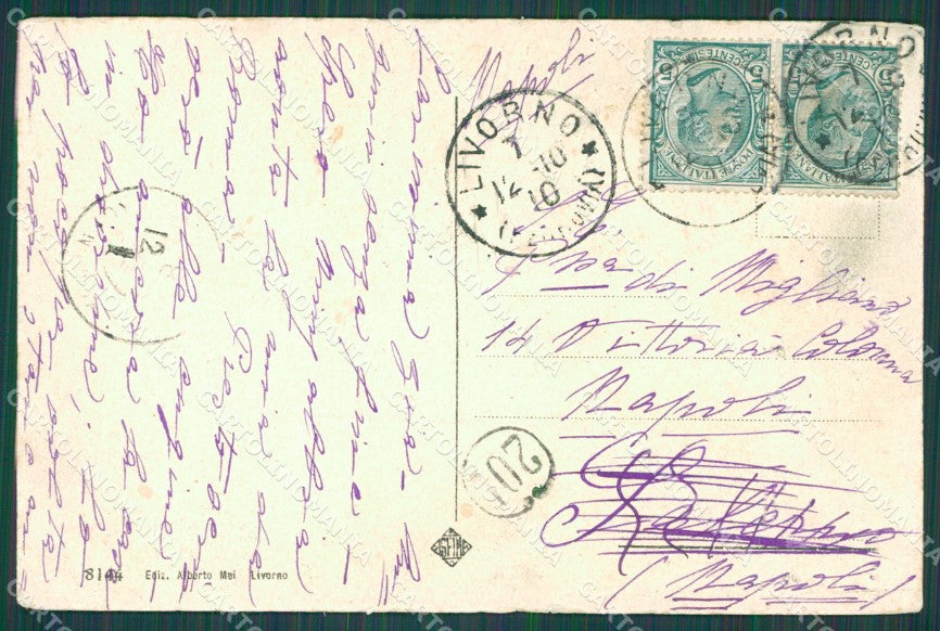 Livorno Città Hotel Corallo cartolina XB5174 – retro
