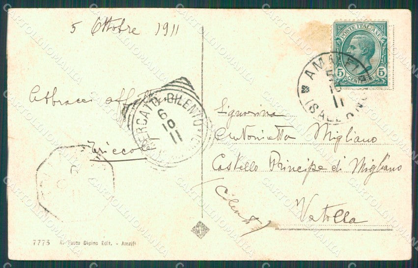Salerno Amalfi cartolina XB5175 – retro