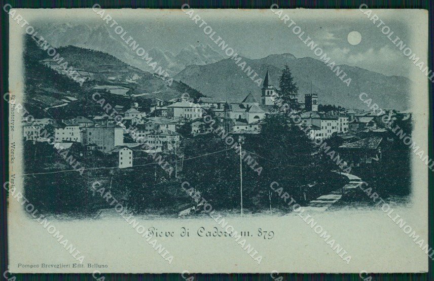 Belluno Pieve di Cadore Chiaro di Luna cartolina XB5206 – fronte
