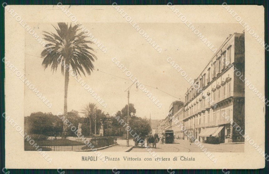 Napoli Città Riviera di Chiara Tram cartolina XB5211 – fronte