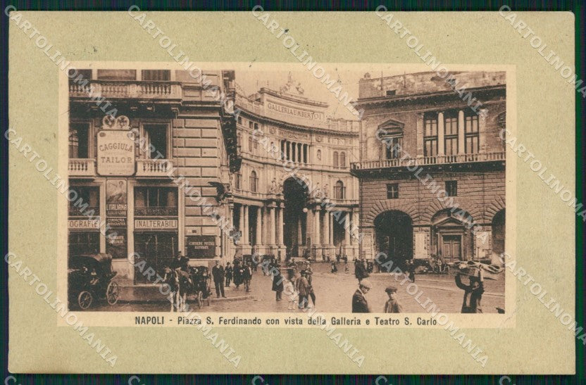Napoli Città Piazza San Ferdinando Teatro PIEGA cartolina XB5255 – fronte