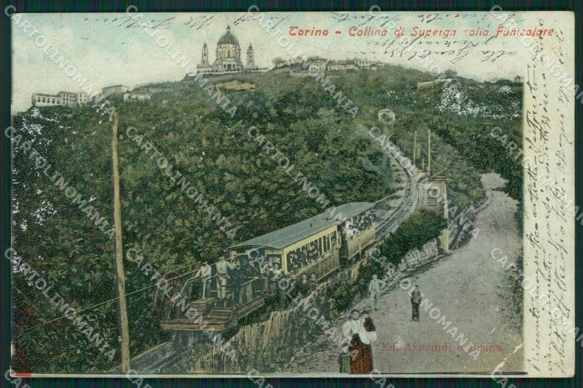 Torino Superga Tram PIEGHE ABRASAcartolina XB5260 – fronte