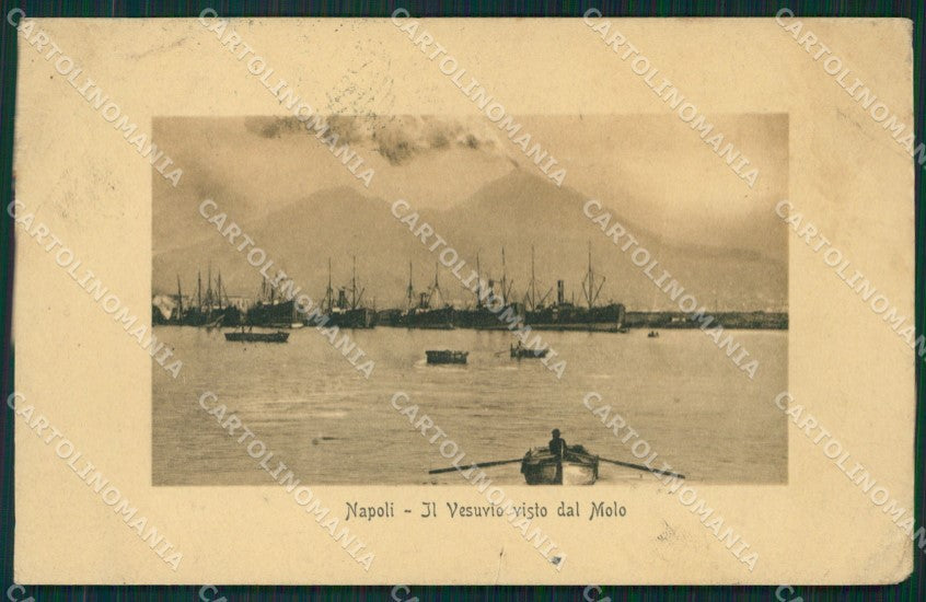 Napoli Città Vesuvio PIEGHINA STRAPPINO cartolina XB5295 – fronte