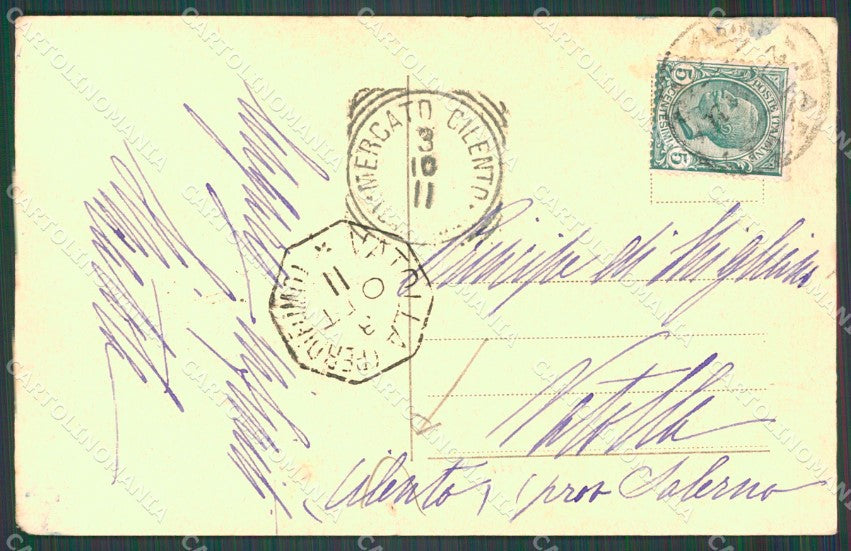 Napoli Città Vesuvio PIEGHINA STRAPPINO cartolina XB5295 – retro