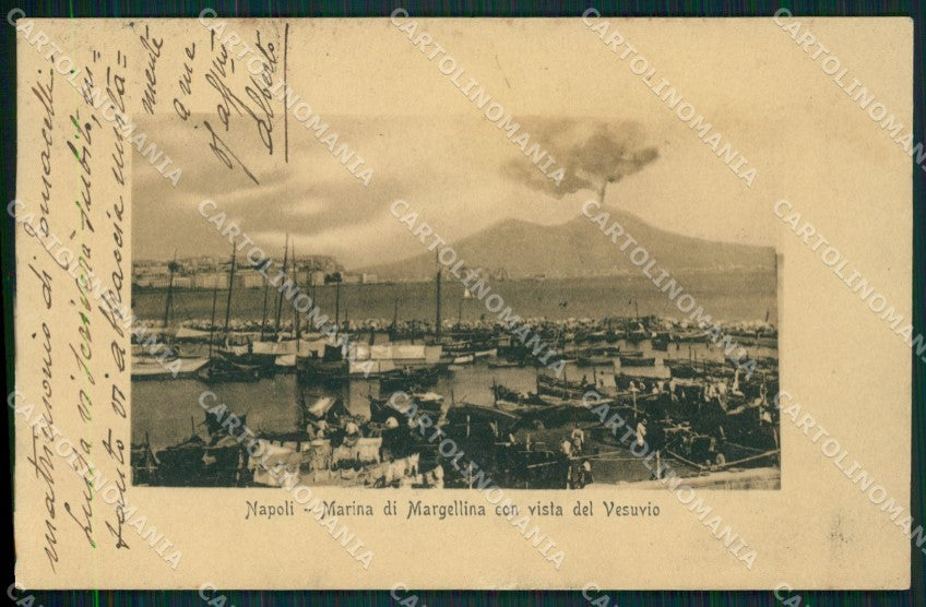 Napoli Città Margellina Vesuvio cartolina XB5296 – fronte