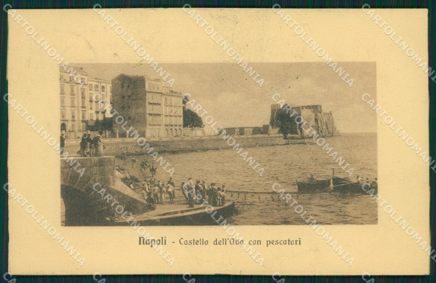 Napoli Città Castello dell'Ovo Pescatori cartolina XB5300 – fronte