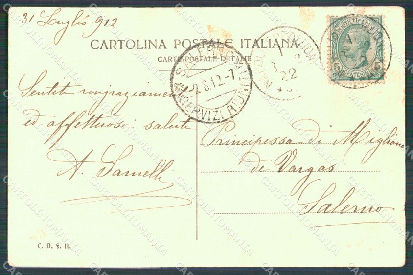 Napoli Città Chiesa Evangelica Scozzese PIEGHINA cartolina XB5303 – retro