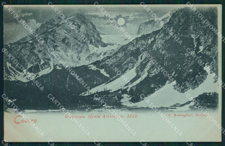 Belluno Calalzo di Cadore Monte Antelao Chiaro di Luna PIEGHINE cartolina XB5320 – fronte