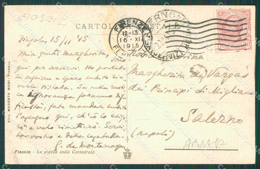 Firenze Fiesole ABRASA cartolina XB5357 – retro