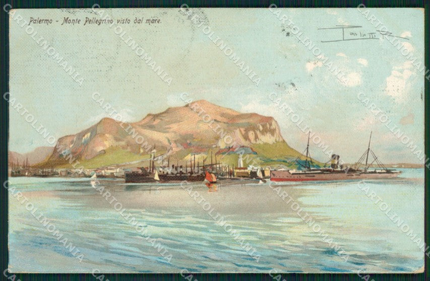 Palermo Monte Pellegrino Barche cartolina XB5366 – fronte