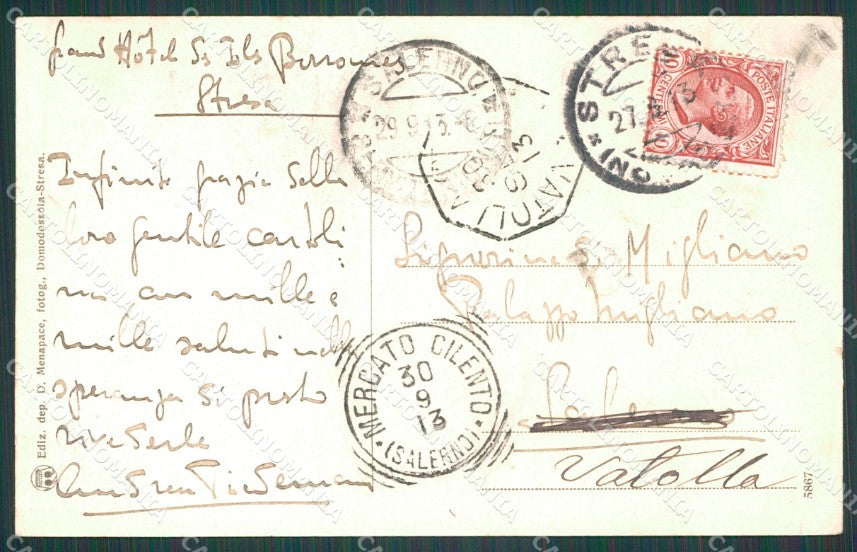Verbania Stresa Lago Maggiore PIEGHINA cartolina XB5460 – retro