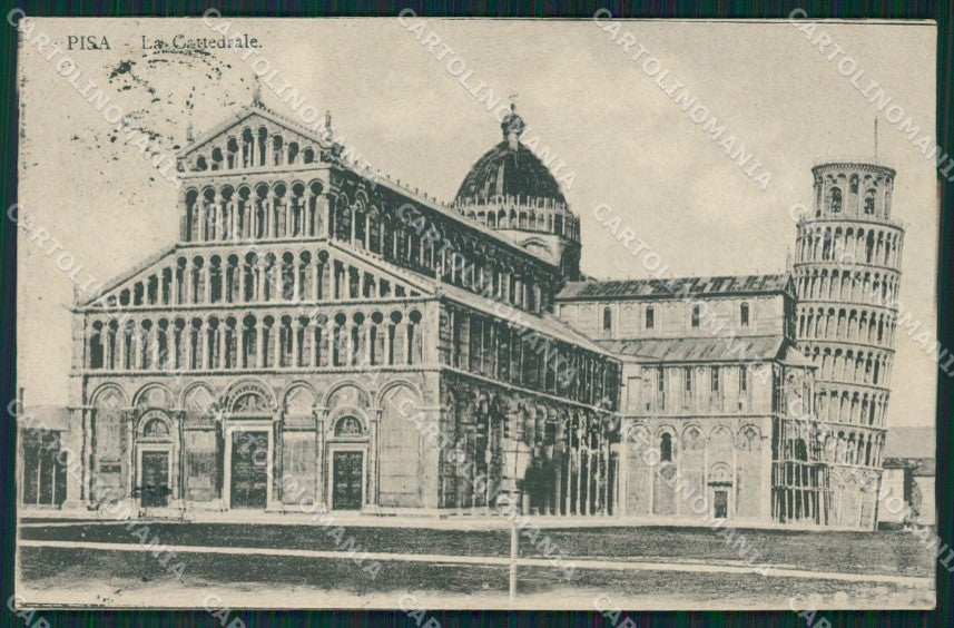 Pisa Città Cattedrale PIEGA cartolina XB5512 – fronte