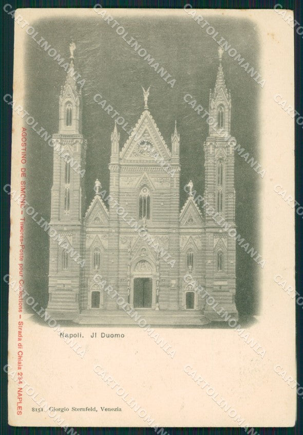 Napoli Città Duomo PIEGHINA cartolina XB5543 – fronte