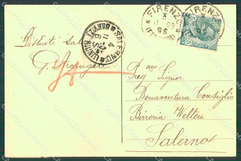 Firenze Città Cattedrale MACCHIE cartolina XB5558 – retro