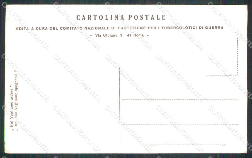 WW1 WWI Propaganda Tubercolosi Mastroianni PIEGHINA Foto cartolina XB5614 – retro
