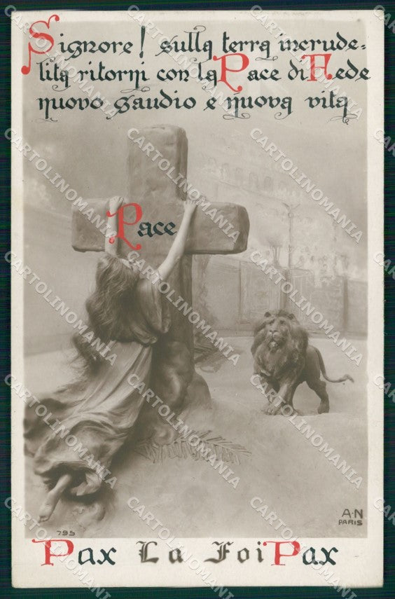 WW1 WWI Propaganda Pace Pax AN Paris Foto cartolina XB5618 – fronte