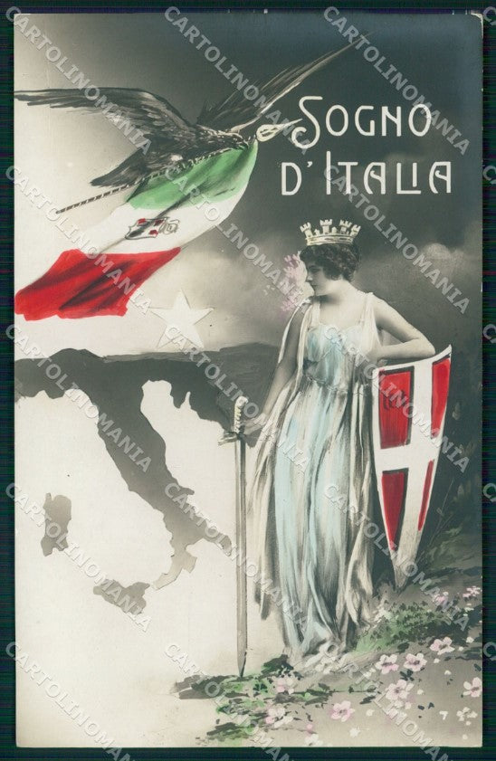 WW1 WWI Propaganda Tricolore Sogno d'Italia Foto cartolina XB5626 – fronte