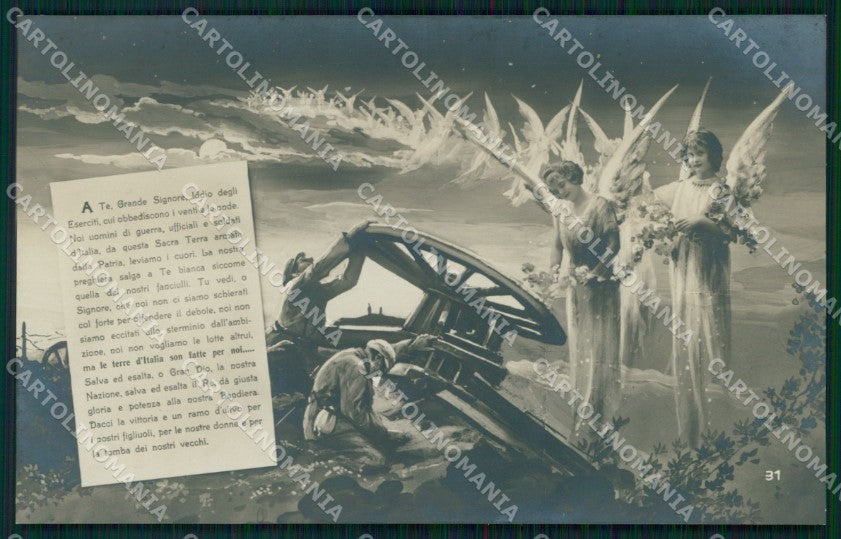 WW1 WWI Propaganda Soldati Preghiera Foto cartolina XB5629 – fronte