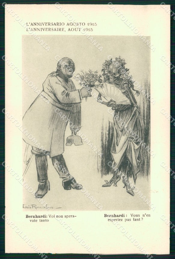 WW1 WWI Propaganda Skeleton Skull Death Louis Raemaekers 68 cartolina XB5644 – fronte