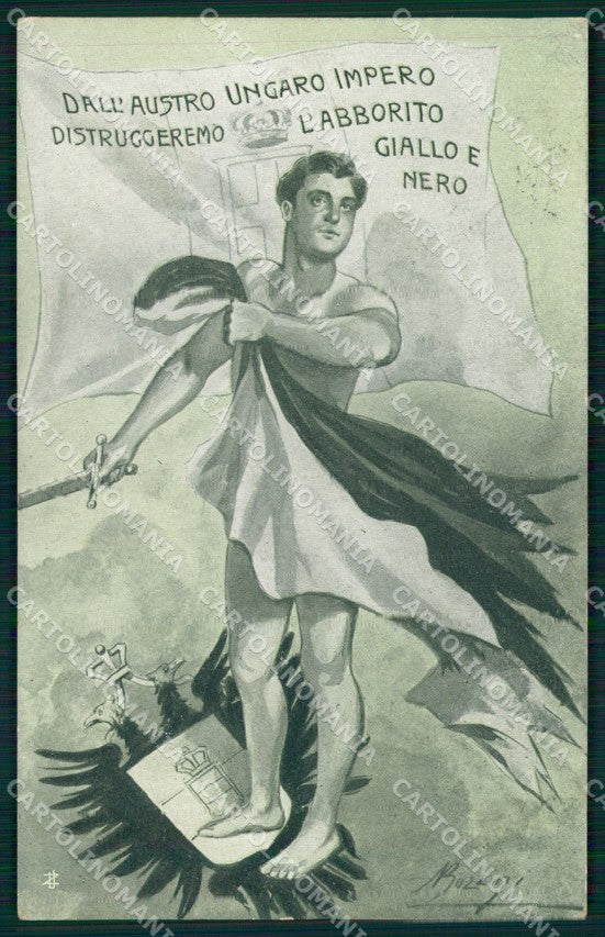 WW1 WWI Propaganda Italiana Anti German Buzzini cartolina XB5656 – fronte