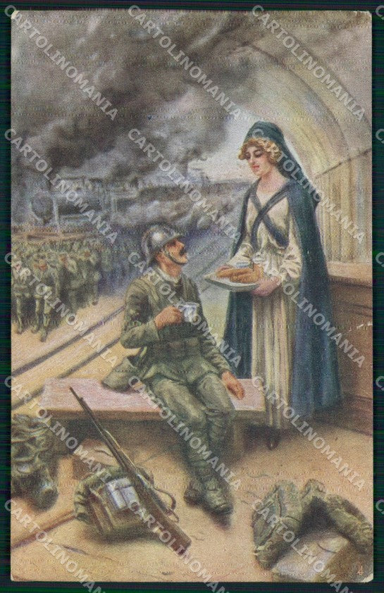 WW1 WWI Propaganda Italiana Soldati Nurse Mastroianni cartolina XB5657 – fronte