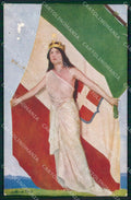 WW1 Propaganda Bandiera Flag Tricolore Tivoli ABRASA STRAPPO cartolina XB5680 – fronte