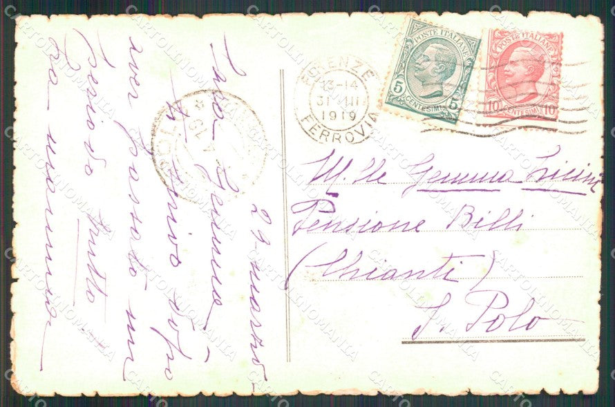 WW1 WWI Propaganda Bandiera Flag Tricolore Dipinta a mano cartolina XB5684 – retro