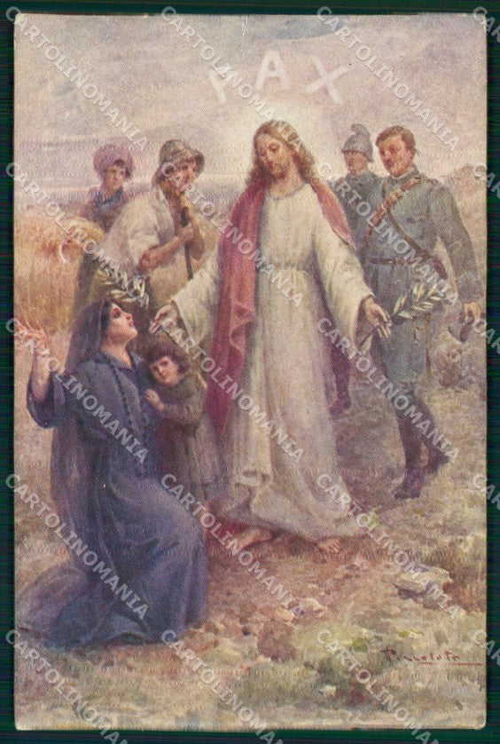 WW1 WWI Propaganda Pace Pax Soldati Pizzolato cartolina XB5695 – fronte